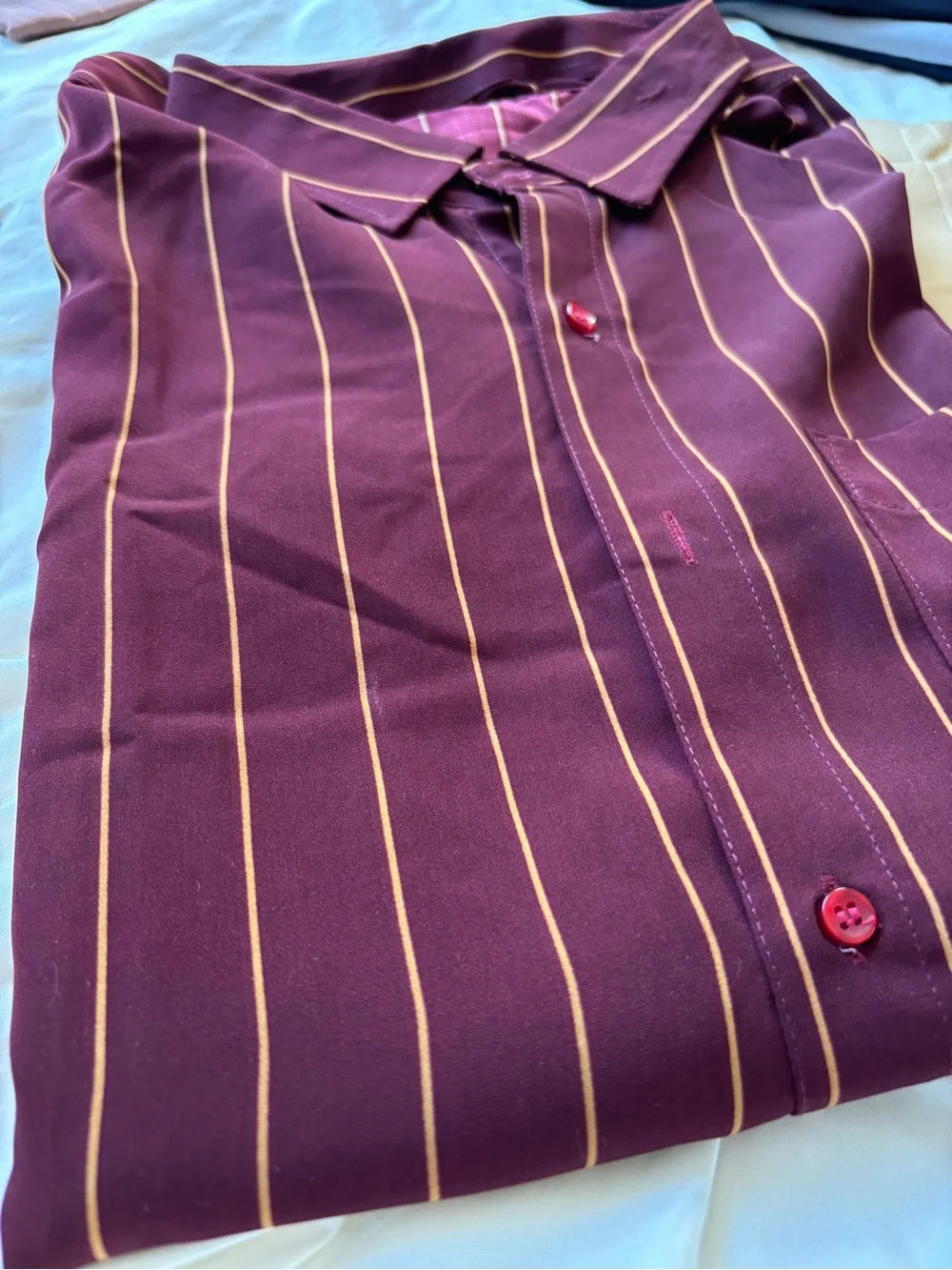 NEW Men’s Wine Stripe Formal Shirt & Beige Dress Pants Set XXL NWOT